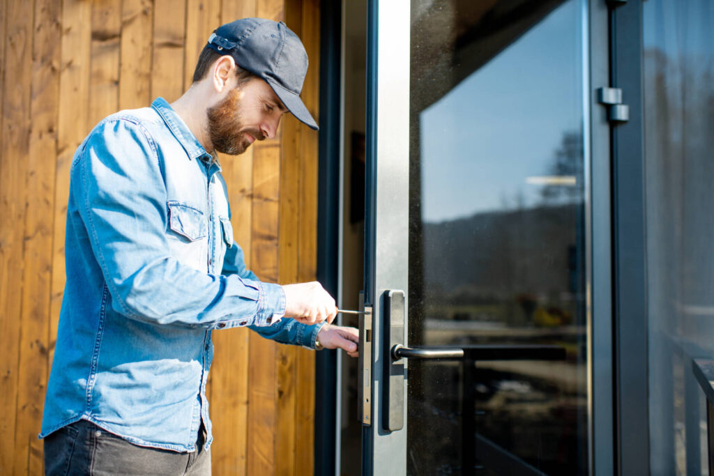 Work on a door lock
